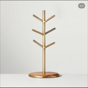 Hearth & Hand Brass and Wood Mug Tree